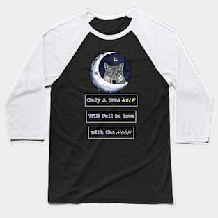 Wolf and Moon Baseball T-Shirt